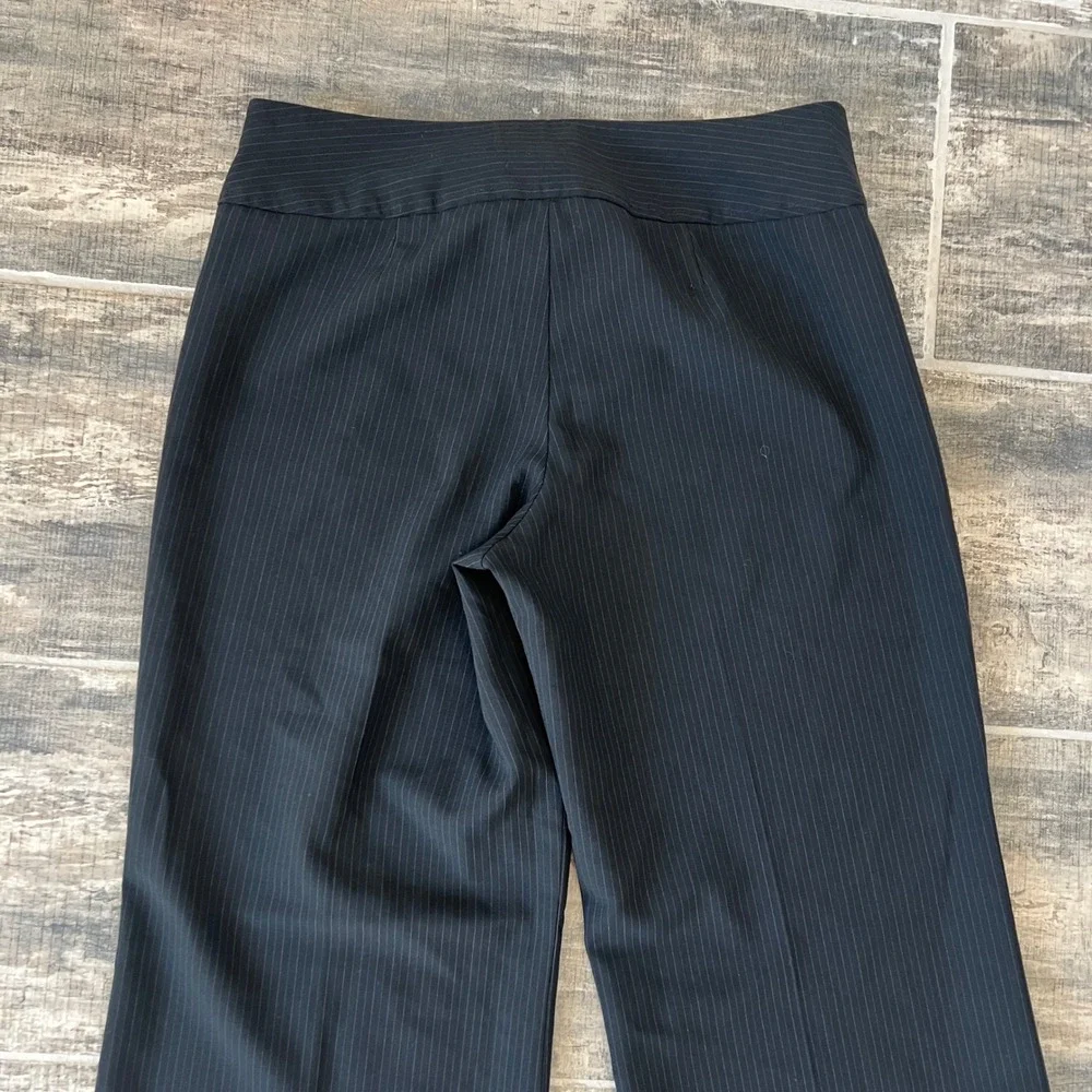 The Limited Dress Pants Womens 6 Black Pinstripe Cassidy Fit Wool Blend Wide Leg
